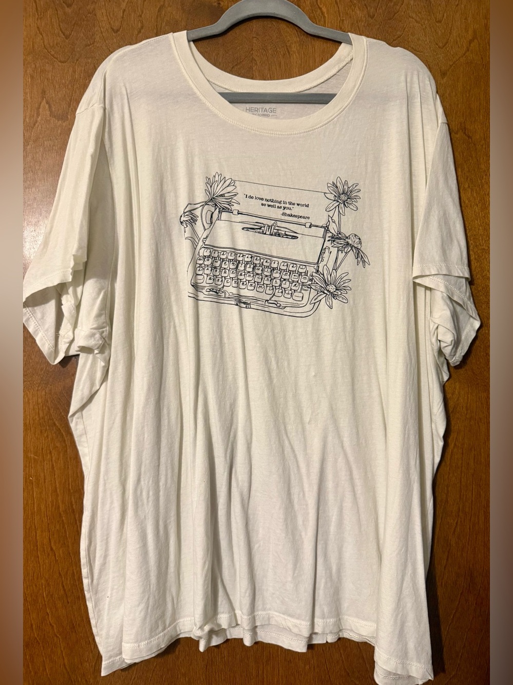 Heritage Cream Graphic Typewriter T-Shirt